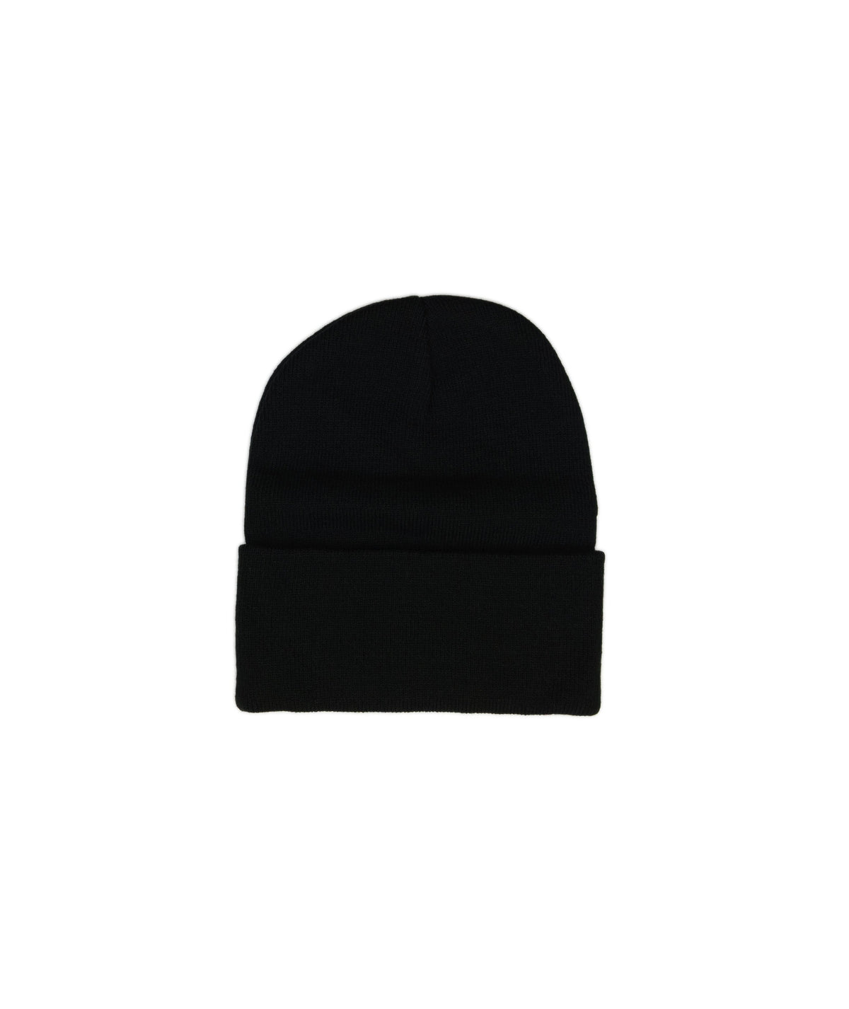 EmberKnit cuffed beanie in Black, back view