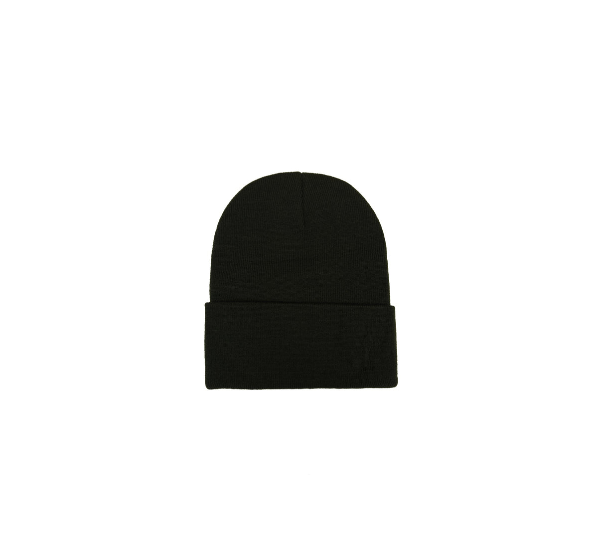 EmberKnit cuffed beanie in Green, back view