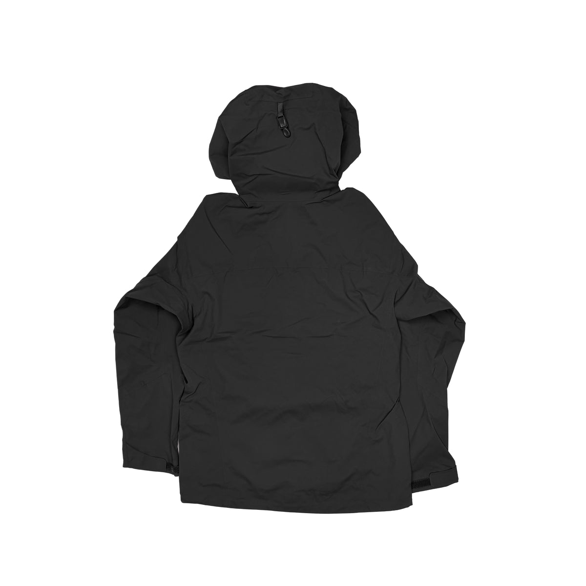 Overland Peak Rain Jacket in Black, back view